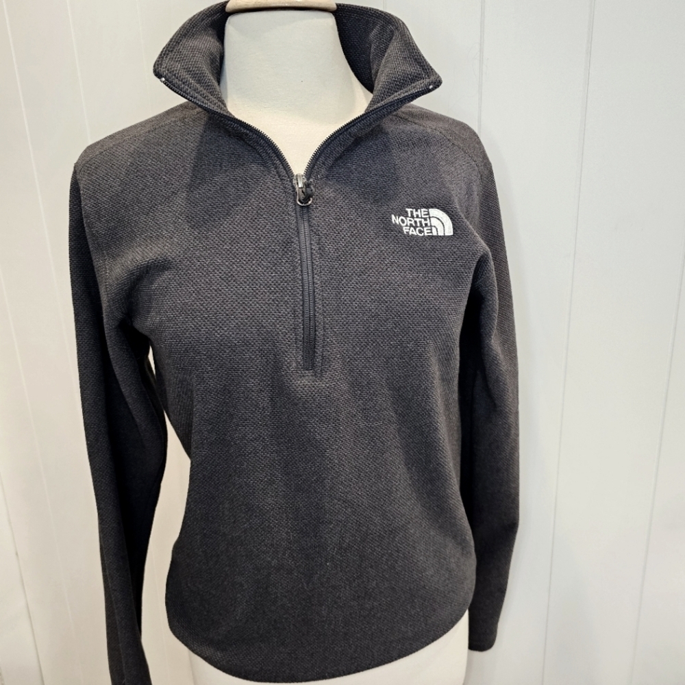 North Face Men's Grey Quarter Zip Pullover Size Small Outdoors Sporty